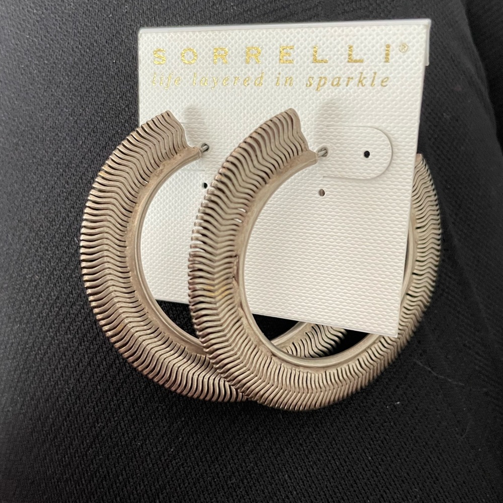 Antique Silver Chunky Sorrelli Hoops